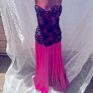 Barbie Pink Kevan Hall Couture strapless dress